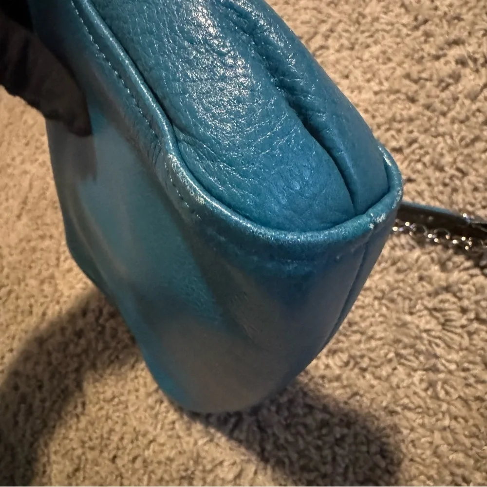 Coach Madison Teal Leather Crossbody or Shoulder Bag with Chain Strap | GUC